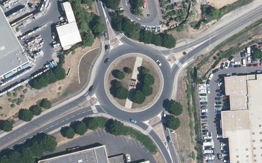 Vue aérienne du Rond-Point du Trou de Pomarède