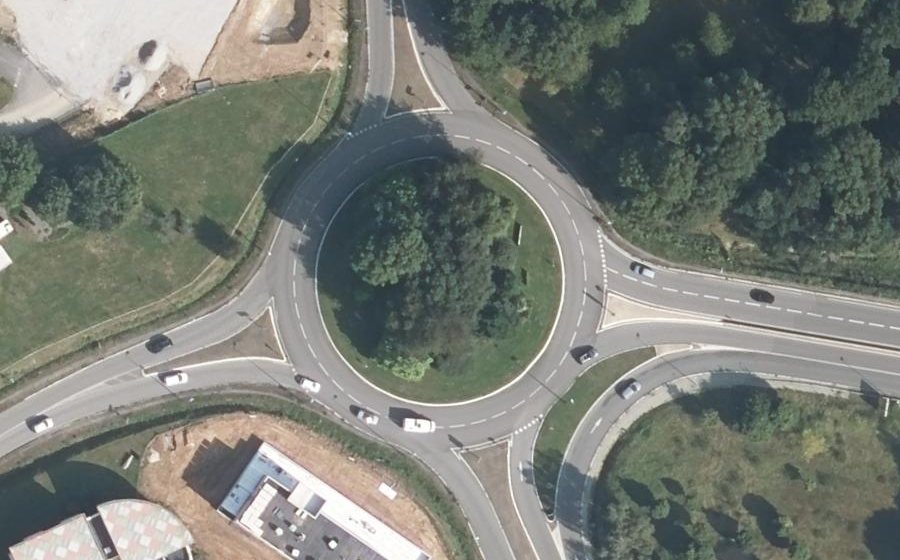 Vue aérienne du Rond-Point de la Déportation