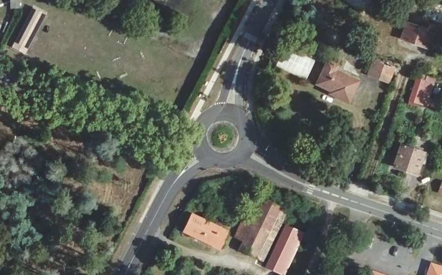 Vue aérienne du Rond-Point de Bitche
