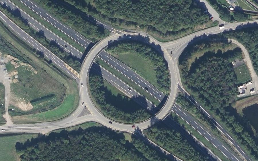 Vue aérienne du Rond-Point de la Porte de Tizé