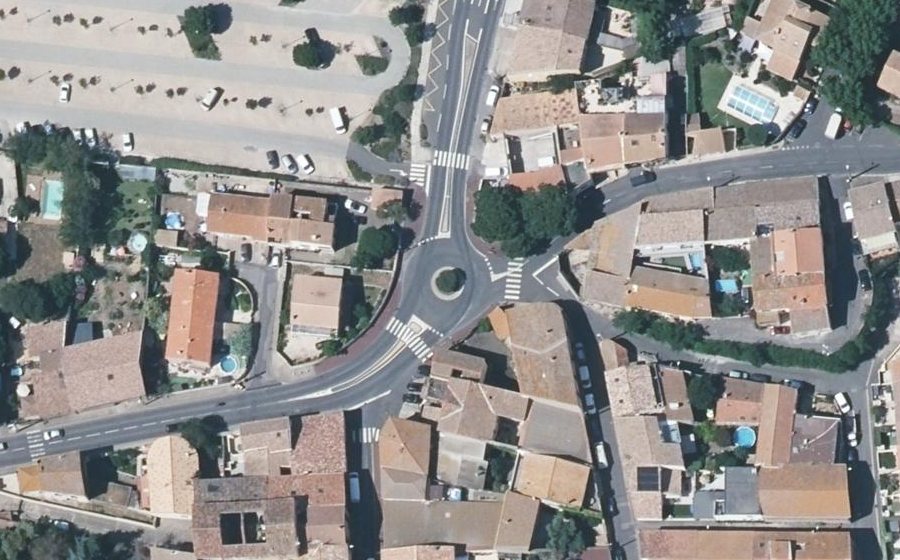 Vue aérienne du Rond-Point Général Marcel Bigeard