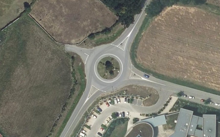 Vue aérienne du Rond-Point Pliezhausen