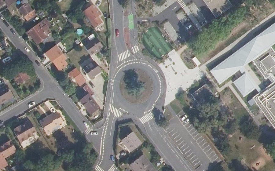 Vue aérienne du Rue des Grandes Terres