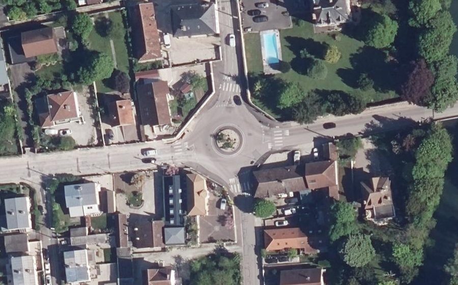 Vue aérienne du Rond-Point Daniel Pecheux