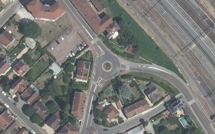 Vue aérienne du Place Lucien Clément
