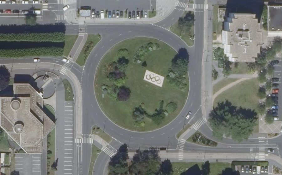 Vue aérienne du Carrefour des Droits de l'Homme
