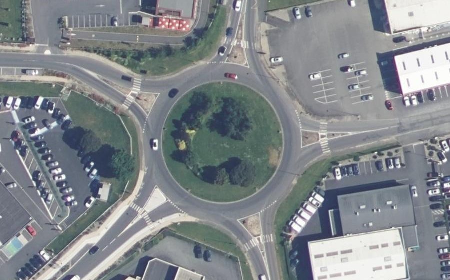Vue aérienne du Rond-point de la Rose-des-Vents