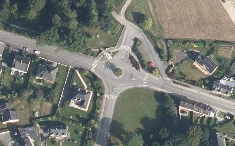 Vue aérienne du Rond-point de Kergrezil