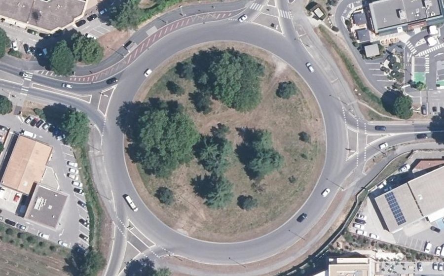 Vue aérienne du Rond-Point Simone Veil