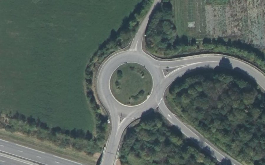 Vue aérienne du Rond-Point du Radeux