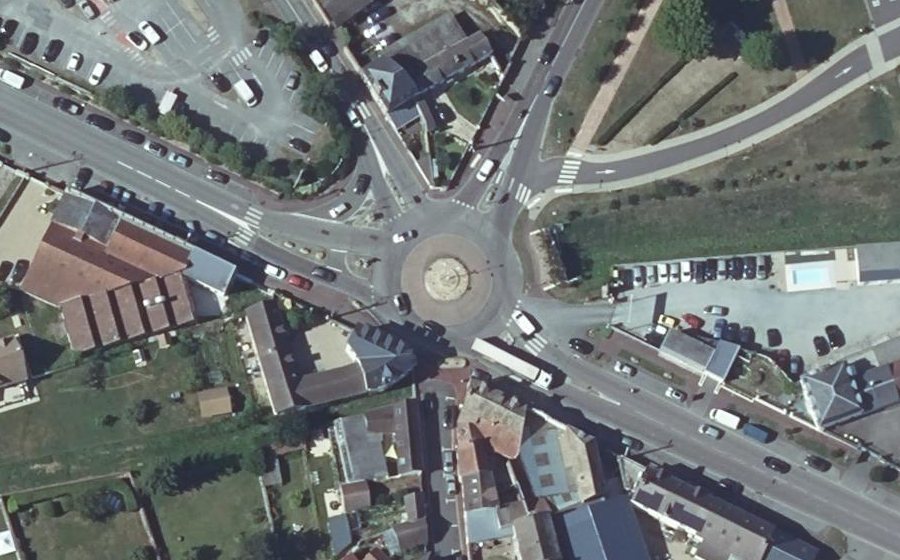 Vue aérienne de la Patte d'Oie