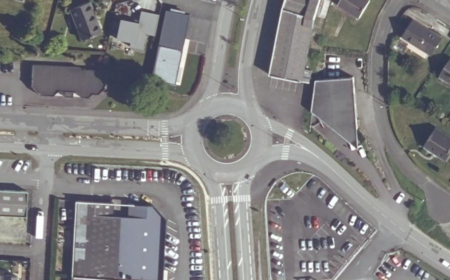 Vue aérienne du Rond-Point de la Corderie