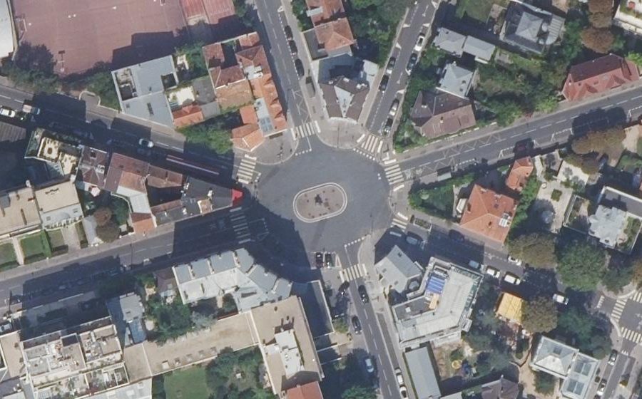 Vue aérienne de la Place Denfert-Rochereau