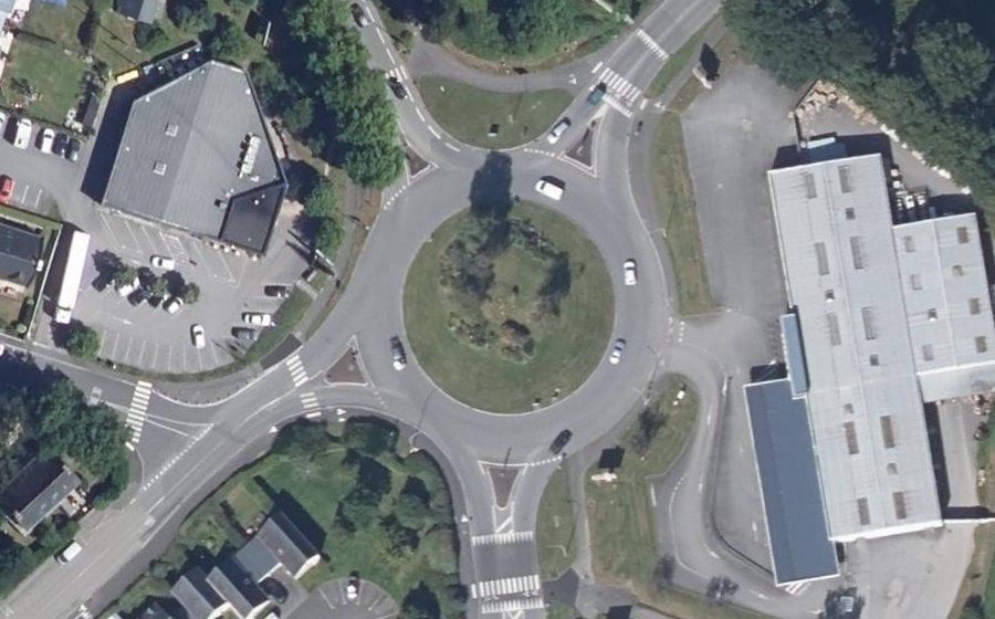 Vue aérienne du Rond-Point du Quimpéro
