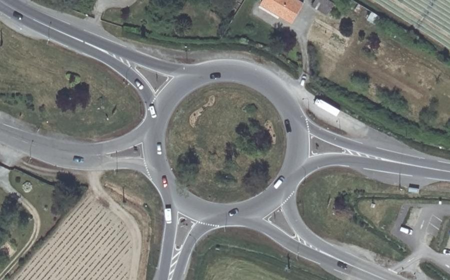 Vue aérienne du Rond-Point du Moulin Mocrat