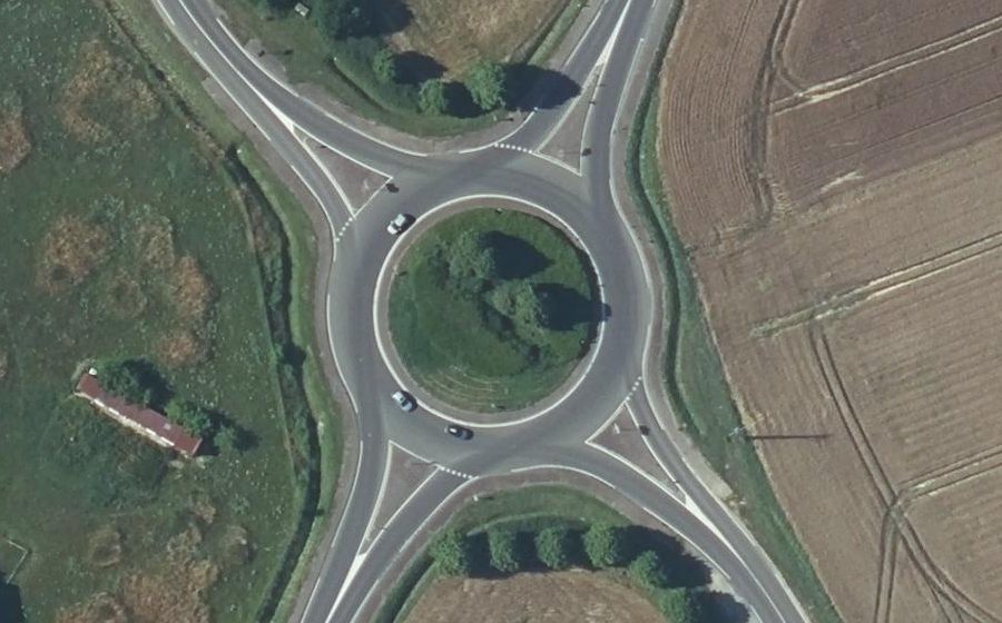 Vue aérienne du Rond-Point de Tilly