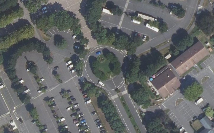 Vue aérienne du Place Aimé Césaire