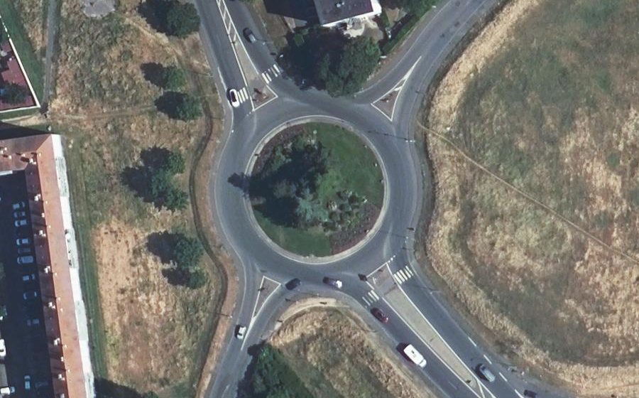 Vue aérienne du Rond-Point Dunant