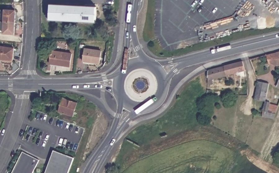 Vue aérienne du Rond-Point Alcide d'Orbigny