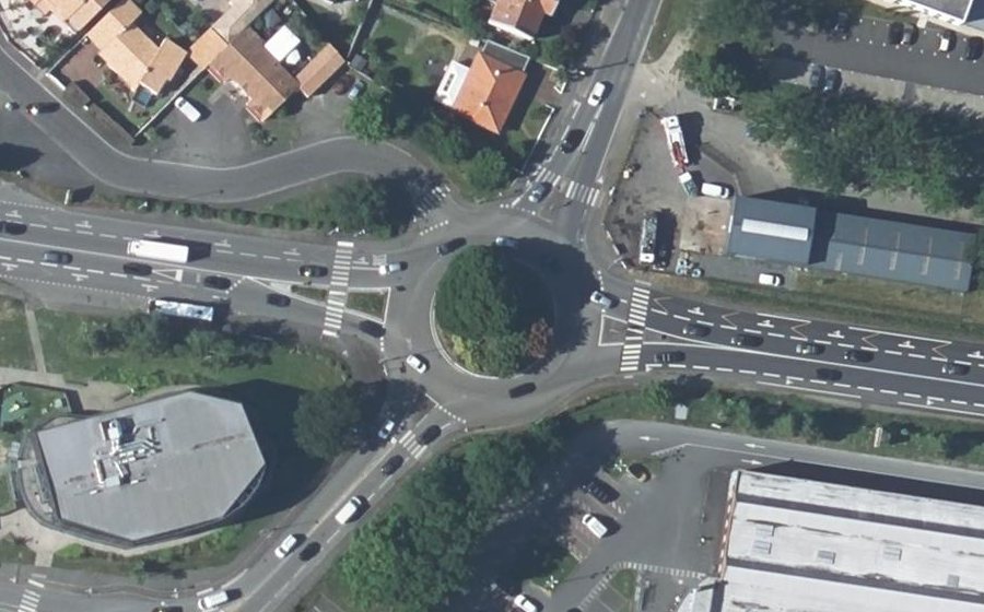 Vue aérienne du Rond-Point Le Mortier Vannerie