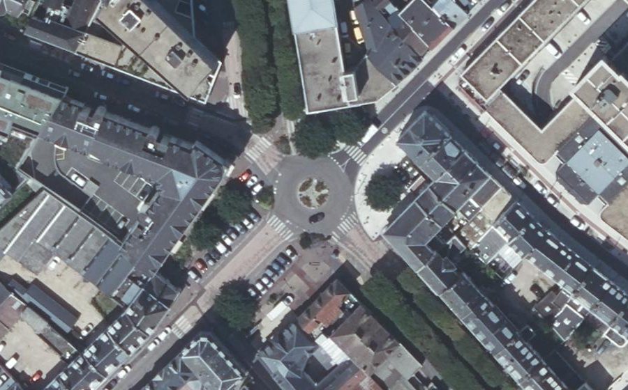 Vue aérienne du Place d'Évreux