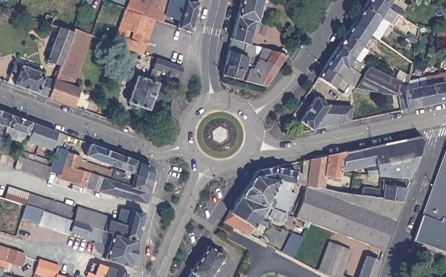 Vue aérienne du Carrefour