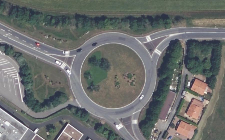 Vue aérienne du Carrefour des Trois Piliers