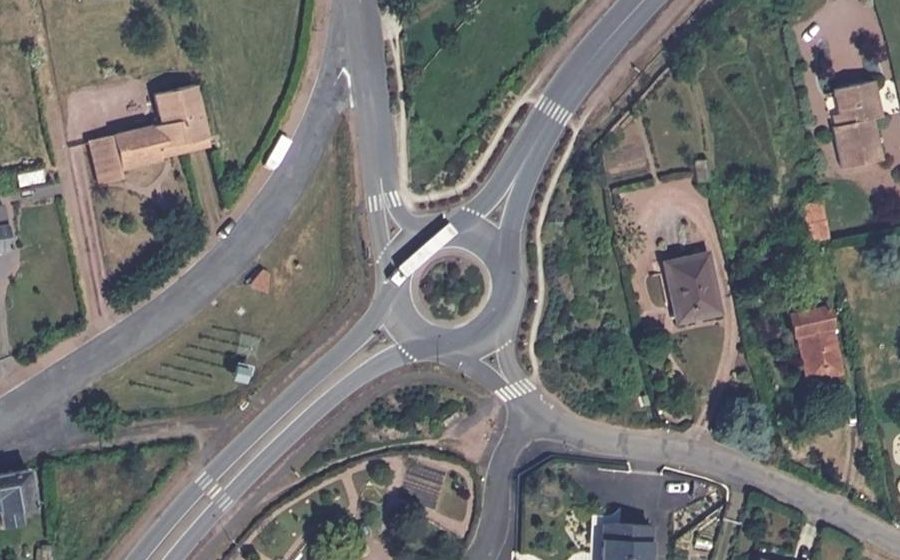 Vue aérienne du Carrefour