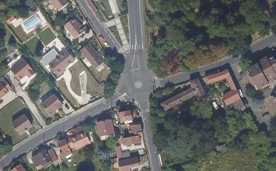 Vue aérienne du Rond-Poind de la Croix Marchais