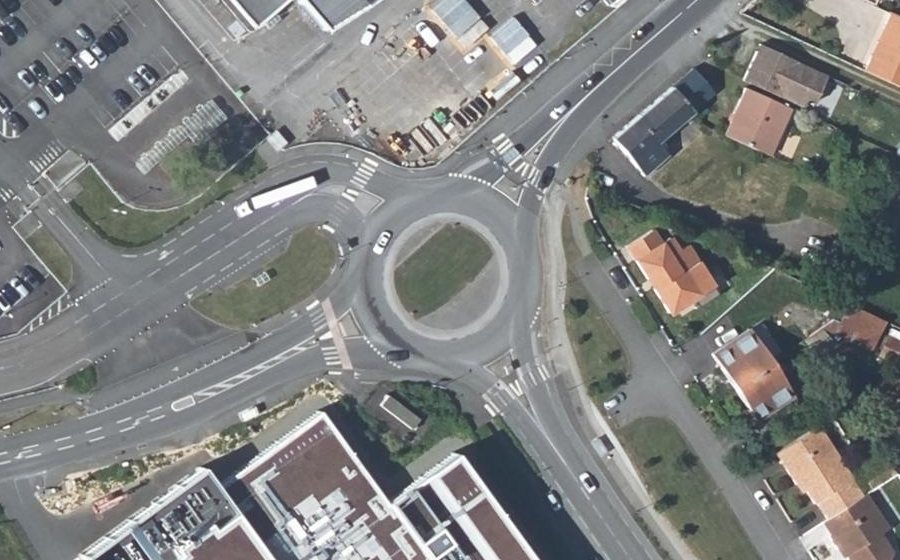 Vue aérienne du Rond-Point de l'Aviation