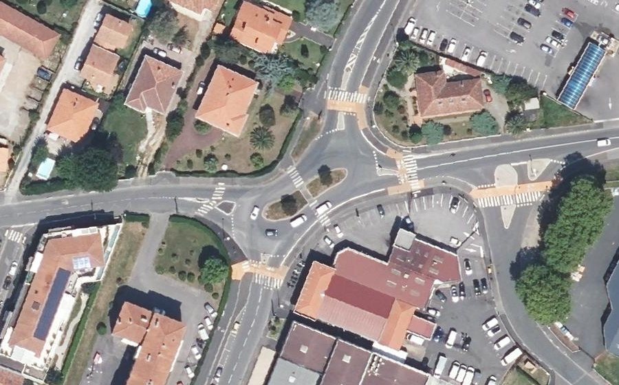 Vue aérienne du Giratoire René Cuzacq