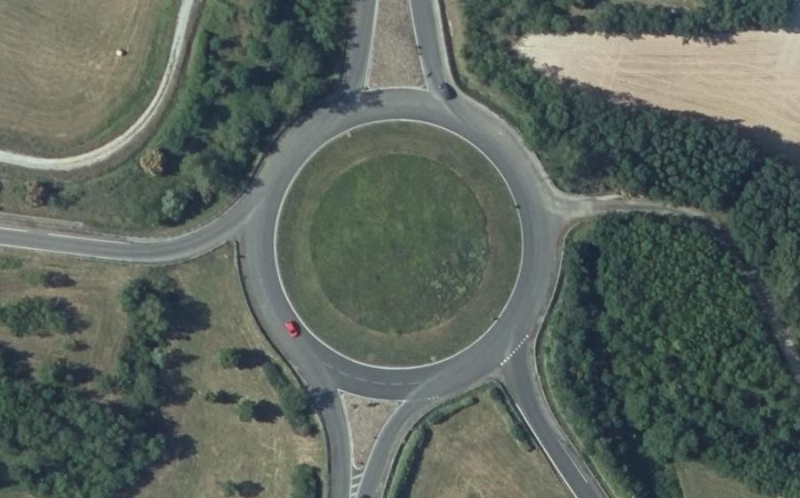 Vue aérienne du Route d'Hauterive