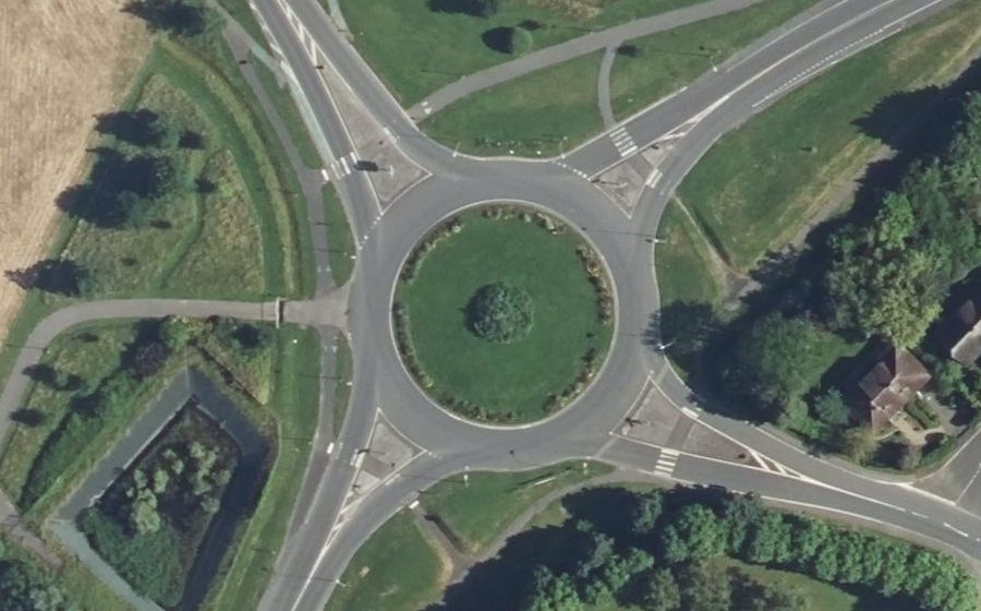 Vue aérienne du Rond-Point des Droits de l'Homme