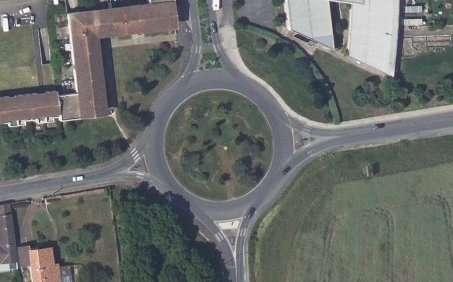 Vue aérienne du Rond-point de l'Égalité