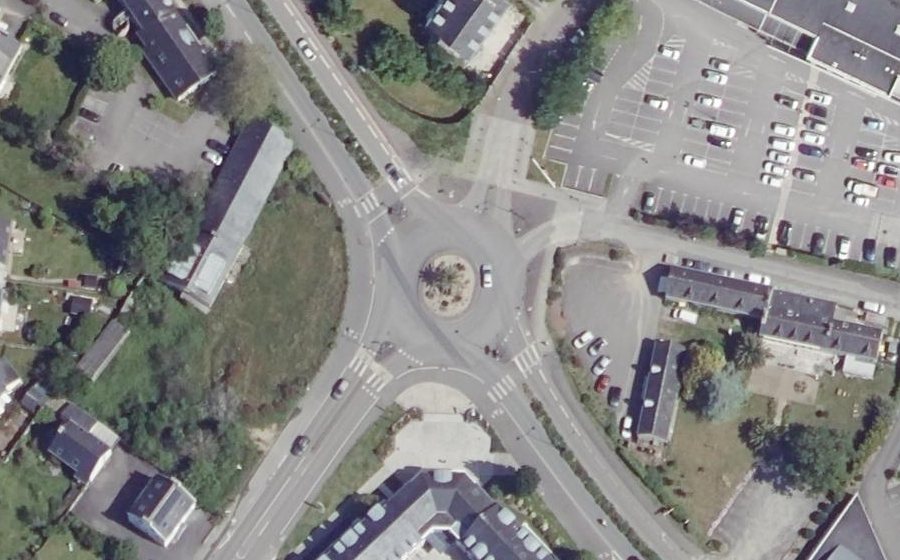 Vue aérienne du Rond-Point de Kernévéleck