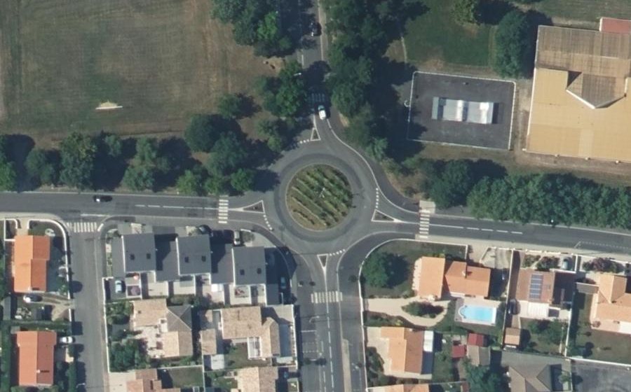 Vue aérienne du Rond-Point des Tressanges