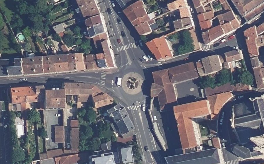 Vue aérienne du Place Delphin Debenest
