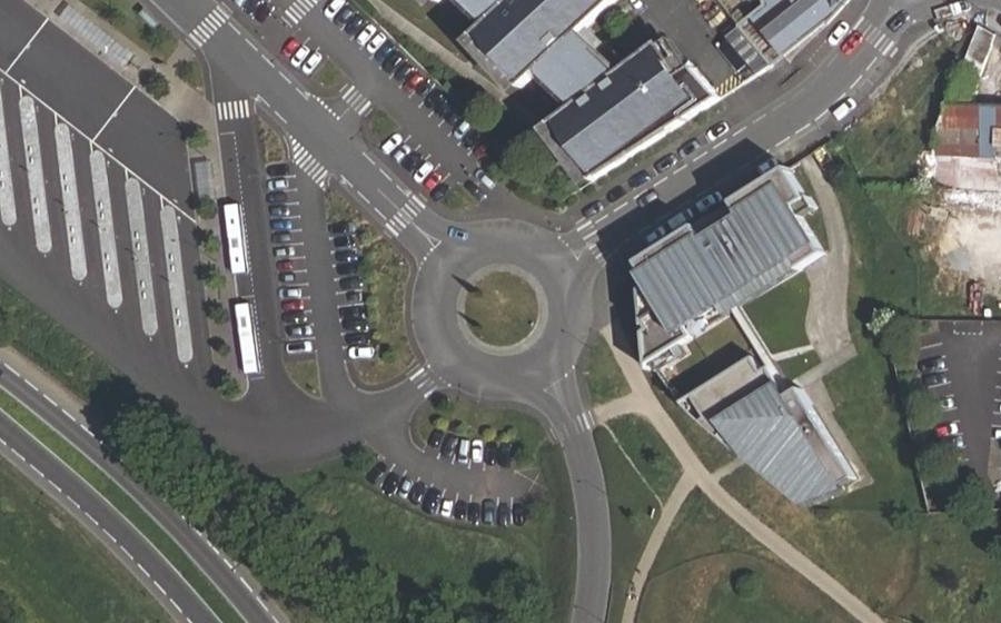 Vue aérienne du Rond-Point des Paluds