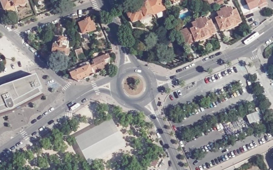 Vue aérienne du Rond-Point Capitaine de Vaisseau Jean L'Herminier