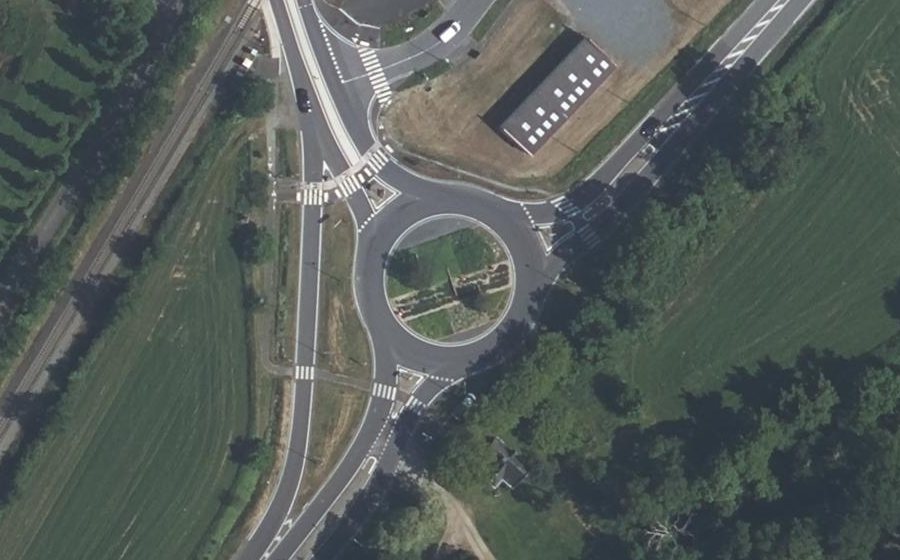 Vue aérienne du Rond-Point de l'Écho