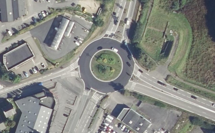 Vue aérienne du Rond-Point de Tréqueffélec