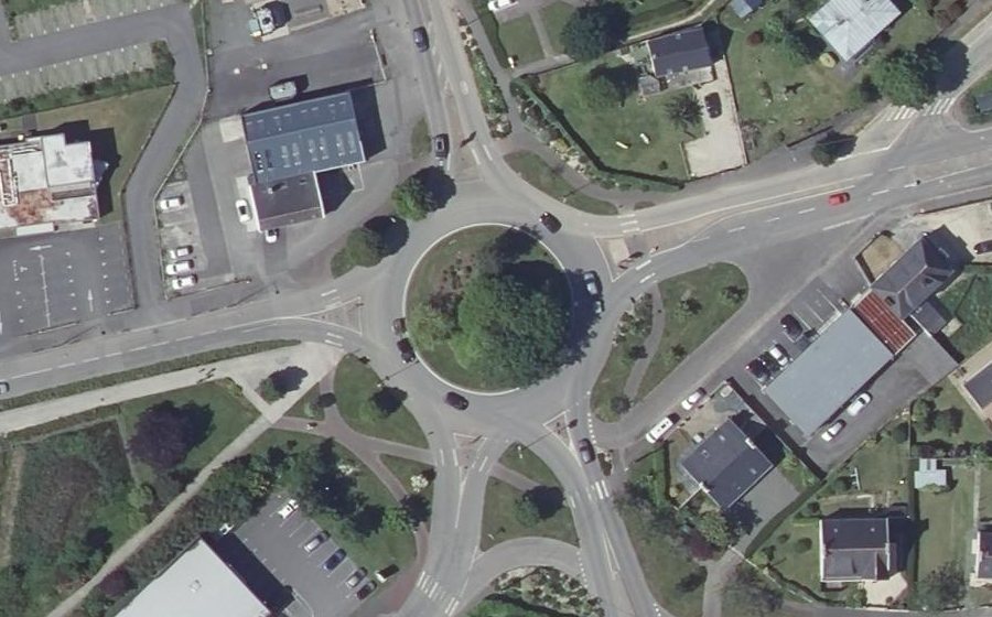 Vue aérienne du Rond-Point du Carpont