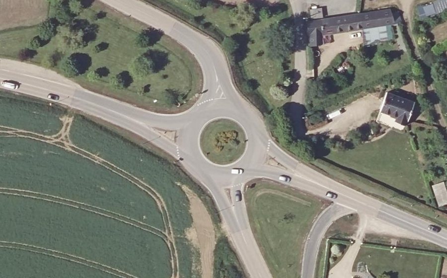 Vue aérienne du Rond-Point de Kervoac