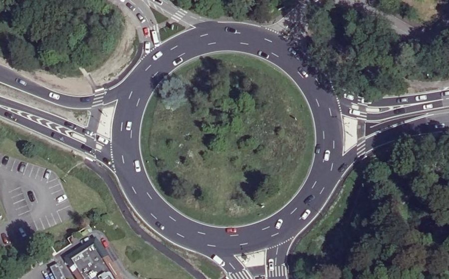 Vue aérienne du Rond-Point de Kerustum