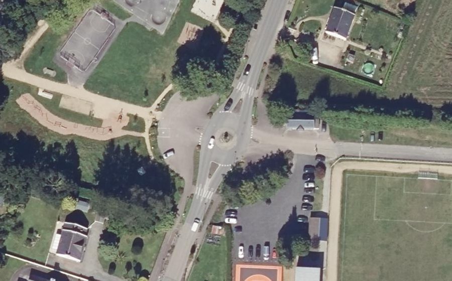 Vue aérienne du Rond-Point de Lostwithiel
