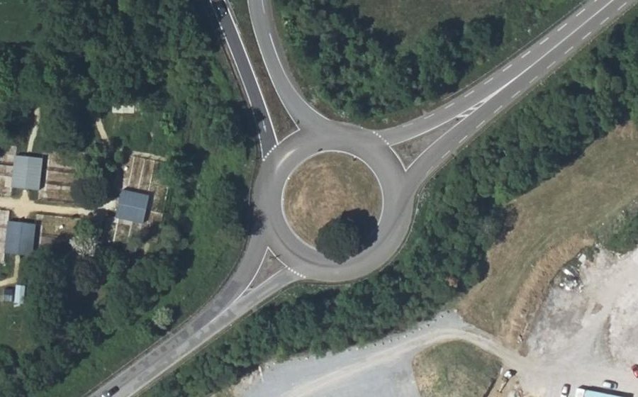 Vue aérienne du Rond-point des Landes de Bigot