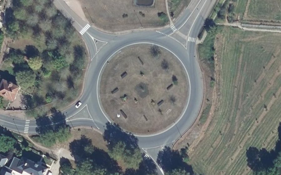 Vue aérienne du Rond-Point Maquis Mariaux