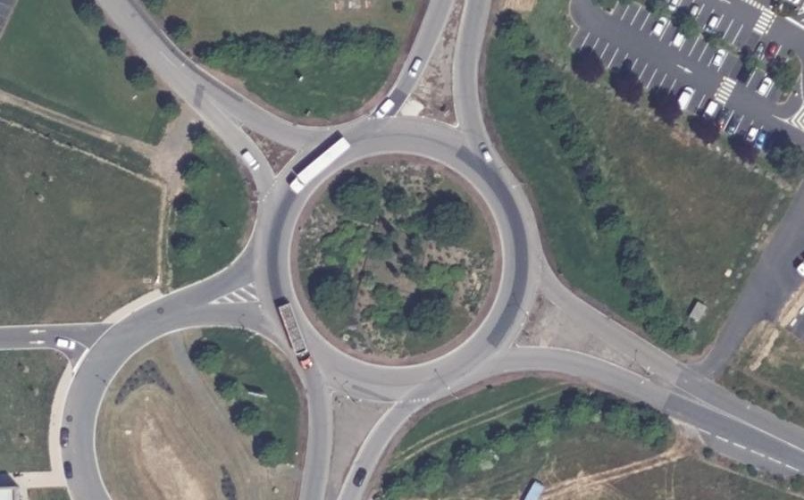Vue aérienne du Carrefour