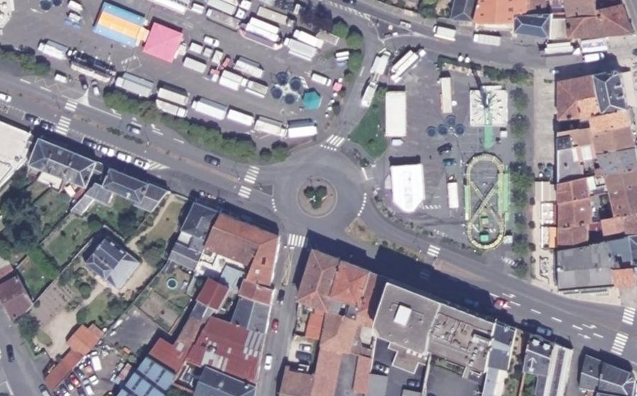 Vue aérienne du Rond-Point du 46e R.I.