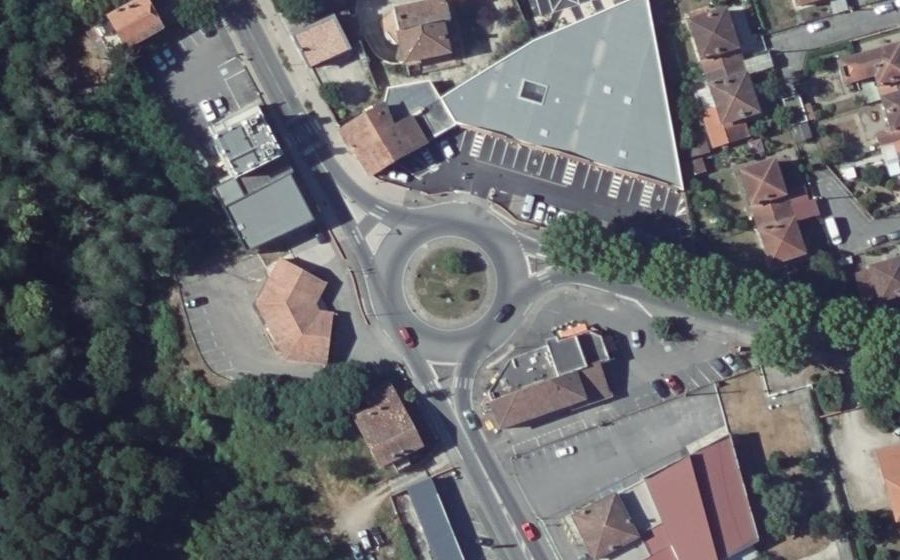 Vue aérienne du Carrefour